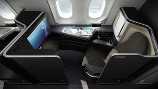 Rendering of a business class seat inside a British Airways 787 Dreamliner