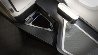 Top down view of the business class seat