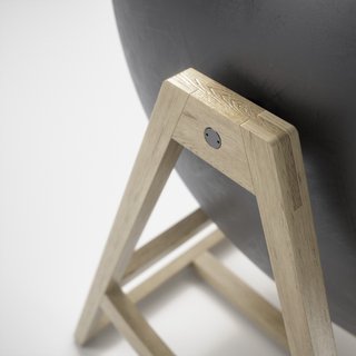 Closeup rendering of the back of the chair's joinery 